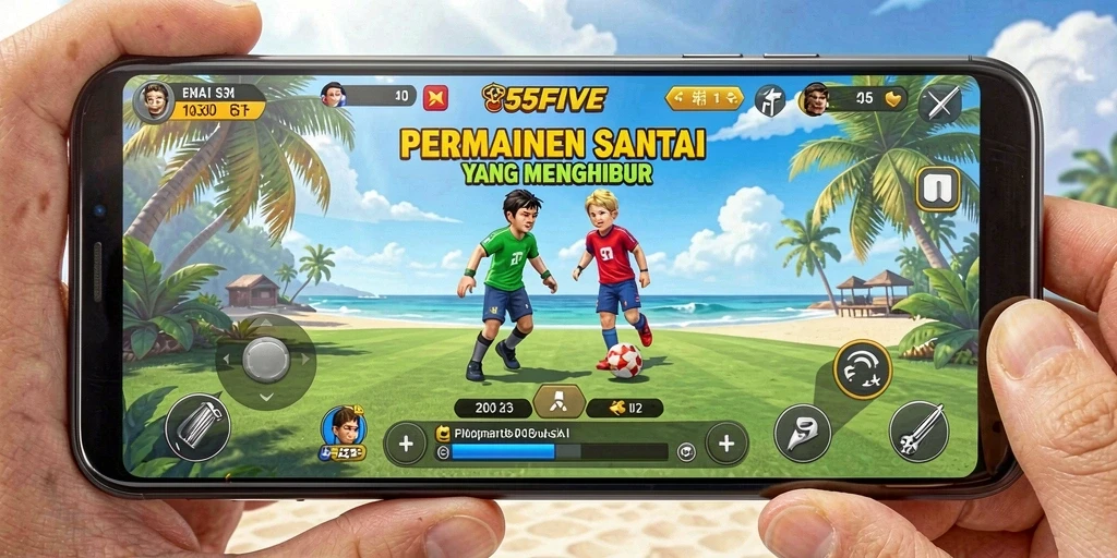 Tampilan gameplay menarik dari 55FIVE yang menyenangkan dan santai.