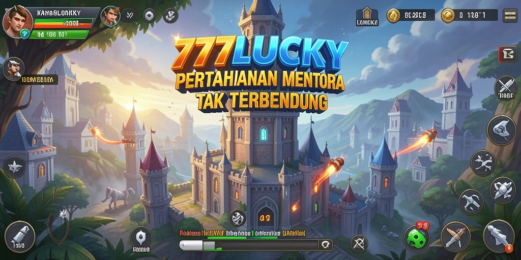 Tampilan gameplay 777LUCKY yang seru dalam pertahanan menara.