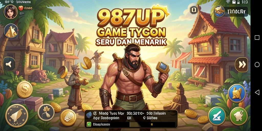 Tampilan gameplay <strong>987UP</strong> dengan bisnis yang sedang dikelola.