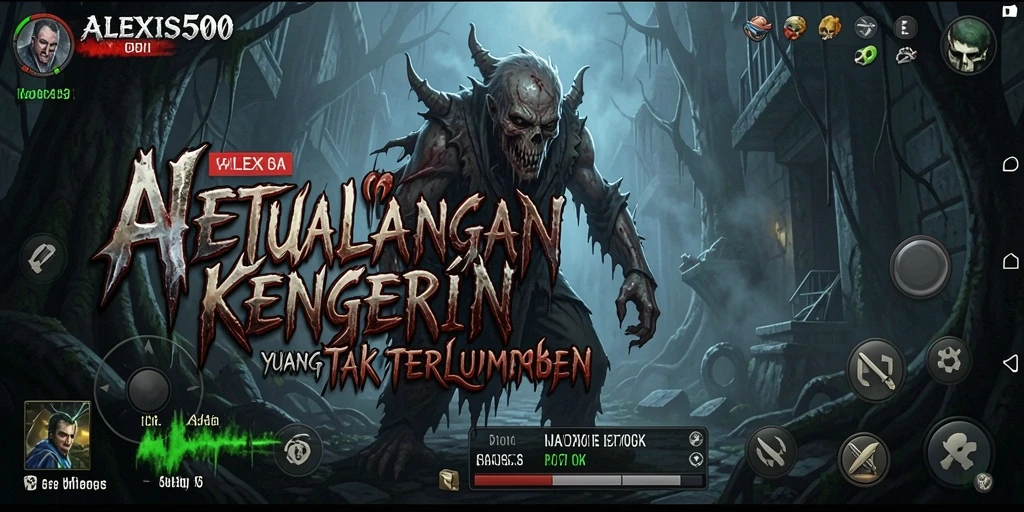 Gameplay seram ALEXIS500 dengan suasana mencekam.