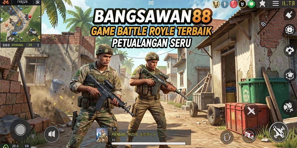 Tampilan gameplay BANGSAWAN88 yang seru dan mendebarkan di arena Battle Royale.