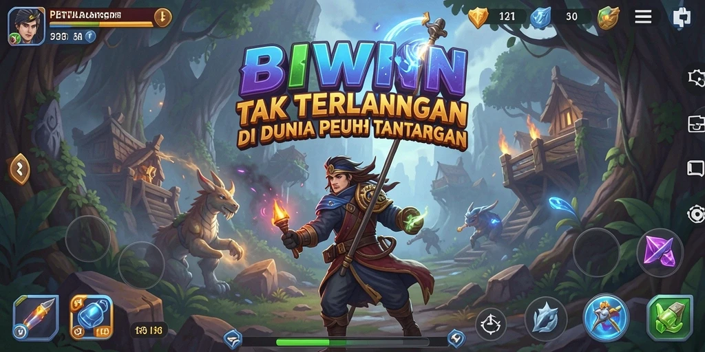 Tangkapan layar menampilkan aksi seru dalam game petualangan BIWIN.