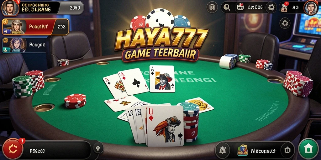 Tampilan gameplay HAYA777 yang mendebarkan dalam permainan Poker.