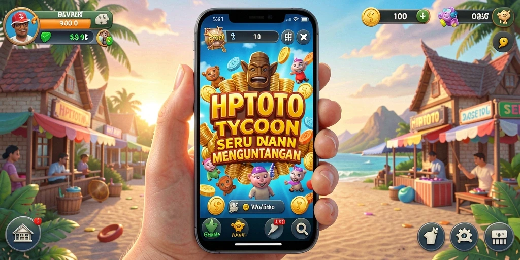 Tampilan gameplay HPTOTO menampilkan pengelolaan bisnis yang seru dan dinamis.