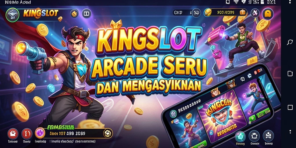 Screenshot utama KINGSLOT menampilkan gameplay Arcade yang seru.