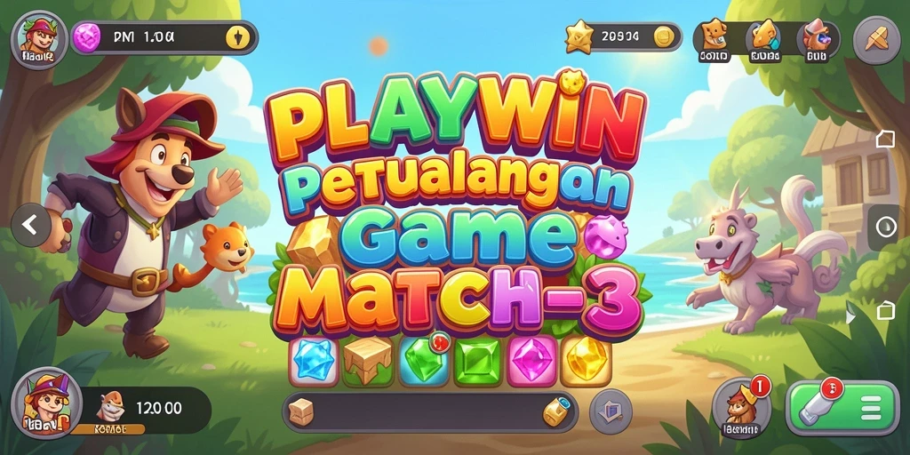 Tampilkan gameplay seru dari game Match-3 PLAYWIN yang menantang.