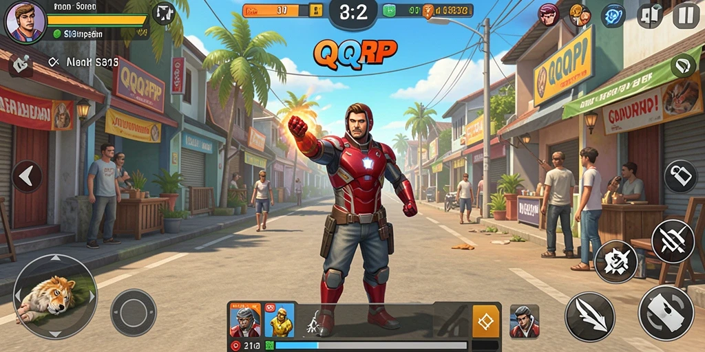 Tampilan gameplay QQRP yang menarik dengan karakter yang berinteraksi di dunia virtual.