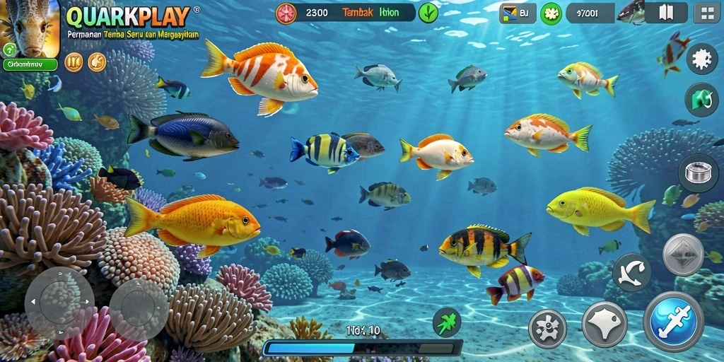 Screenshot gameplay menembak ikan yang seru di QUARKPLAY.