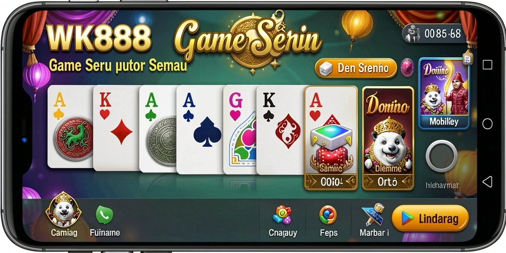 Screenshot gameplay menunjukkan momen seru permainan Domino WK888.